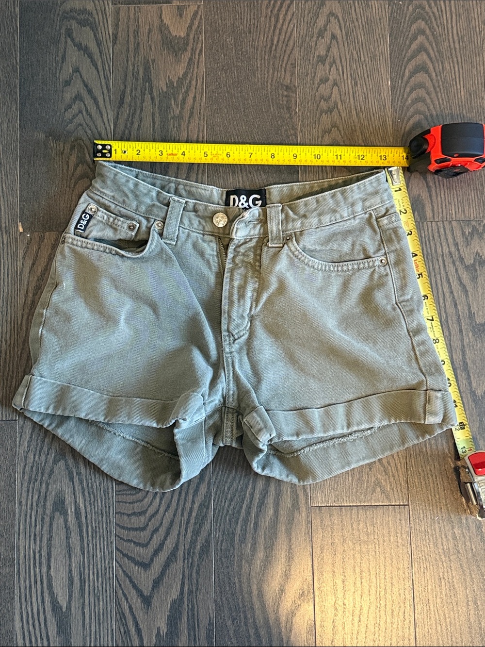 D&G Olive Tone Women's Denim Roll-Hem Shorts